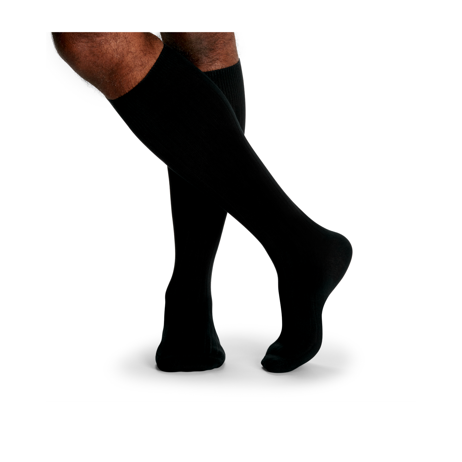 Men's Ribbed Dress Knee High Sock 8-Pack - black - 6