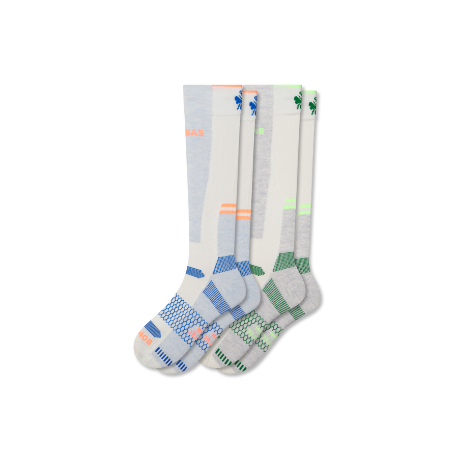 Men's Mid-Cushion Merino Wool Blend Ski & Snowboard Sock 2-Pack - Soft Run Rotation
