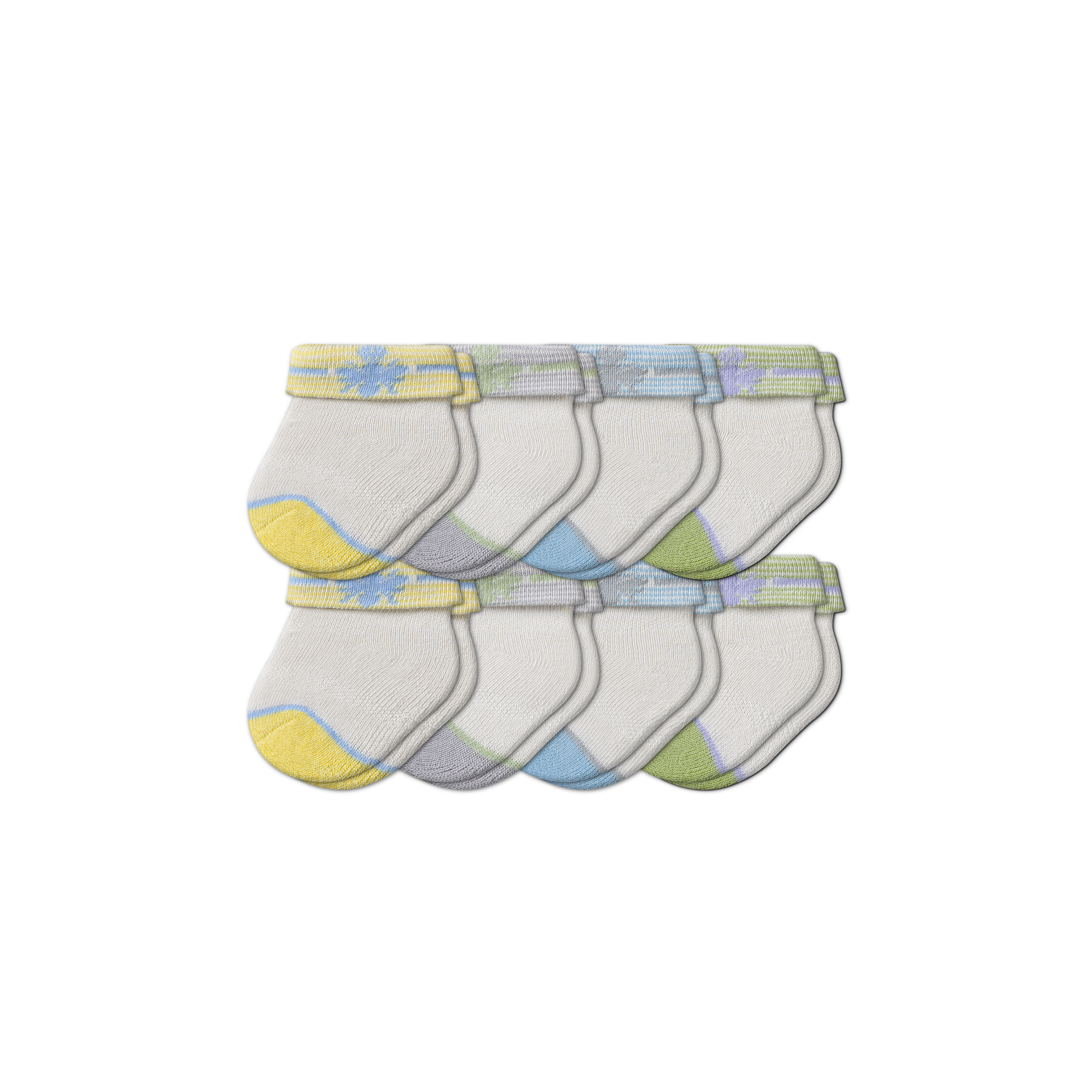 Baby Socks 8-Pack (0-6 Months) Blue Green Mix L