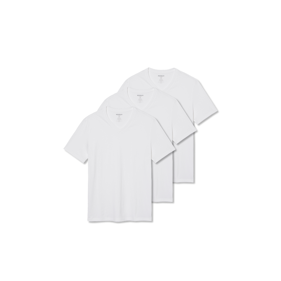 Men's Pima Cotton V-Neck T-Shirt 3-Pack - Cotton Layer Cut