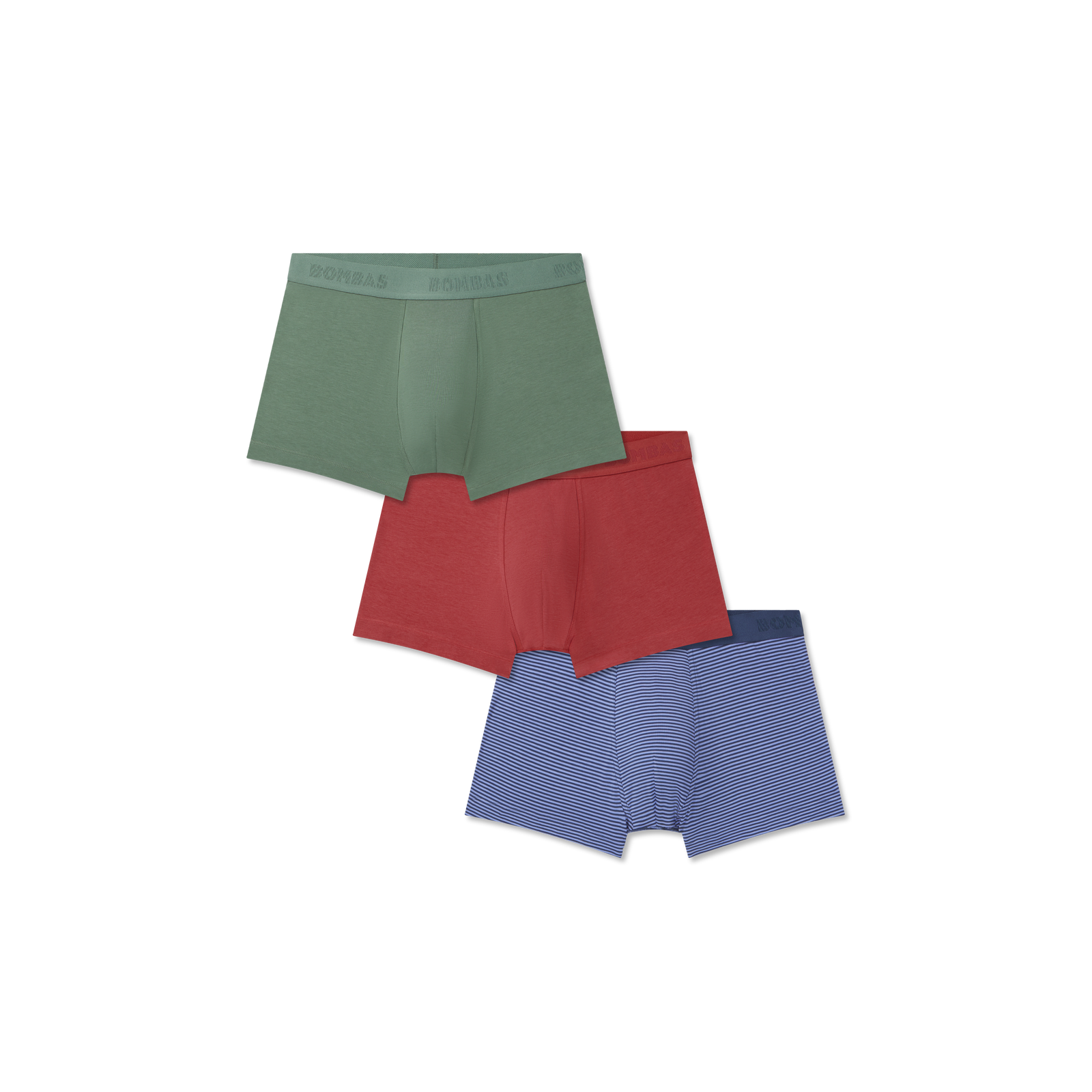 Men's Cotton Modal Blend Trunk 3-Pack - Cinnabar Sage Mix L
