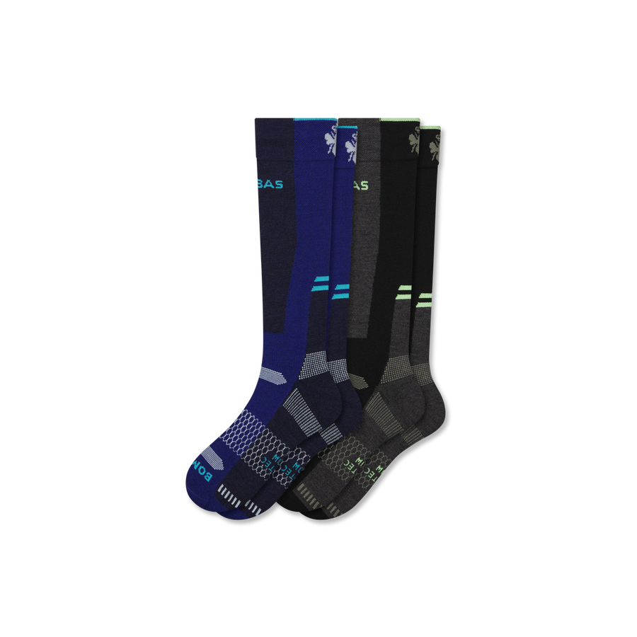 Women's Mid-Cushion Merino Wool Blend Ski & Snowboard Sock 2-Pack - Cozy Run Step
