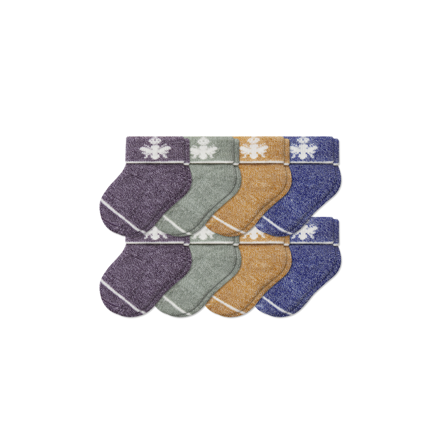 Baby Merino Wool Blend Calf Sock 8-Pack (0-6 Months) - Everyday Home Pair