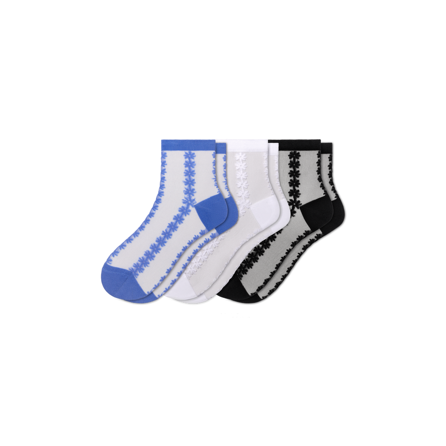 Women’s Sheer Quarter Sock 3-Pack - Trail Studio Wear