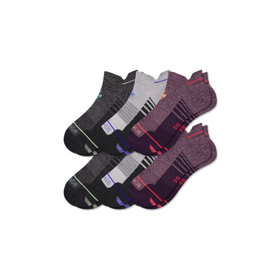 Men's Merino Wool Blend Run Ankle 6-Pack - Cushion Everyday Comfort