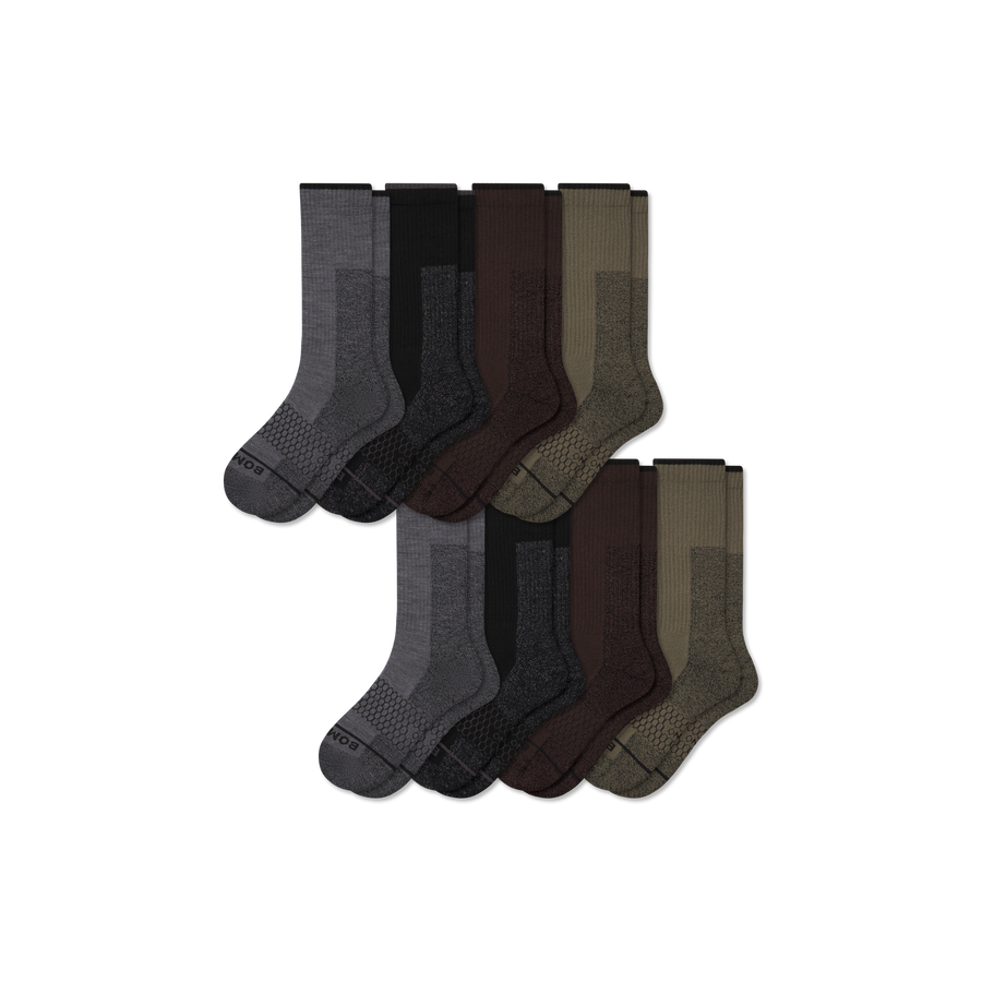 Women's Ultra Strong Merino Blend Calf Sock 8-Pack - Breathable Trail Comfort