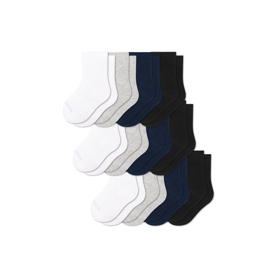 Junior Lightweight Calf Sock 12-Pack - Soft Everyday Support