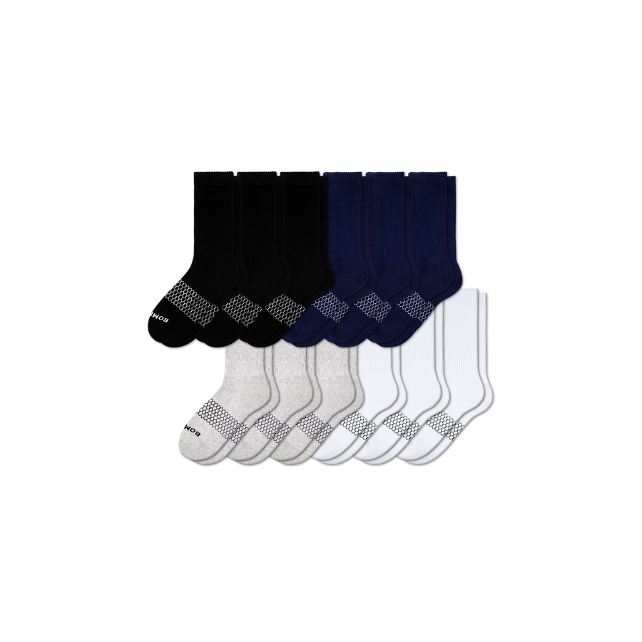 Men's Solids Calf Sock 12-Pack - Easy Office Pair