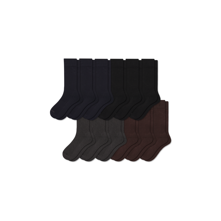 Men's Dress Calf Sock 12-Pack - Steady No Show Cushion