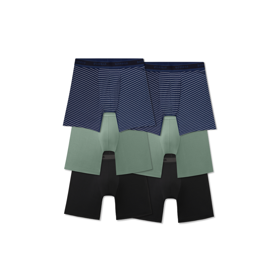Men's Soft Flex Boxer Brief 6" 6-Pack - Fresh Base Comfort