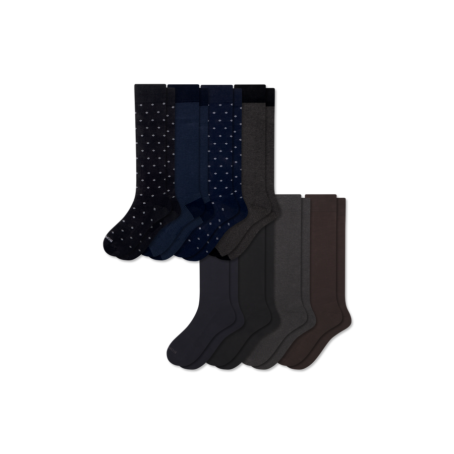 Men's Dress Over the Calf Sock 8-Pack - Cozy Weekend Cushion