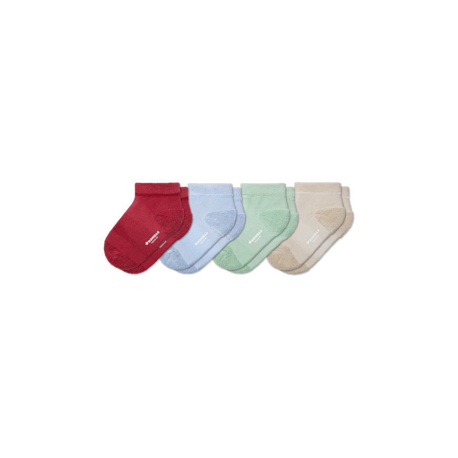 Toddler Lightweight Terry Ankle Sock 4-Pack - Outdoor Run Support