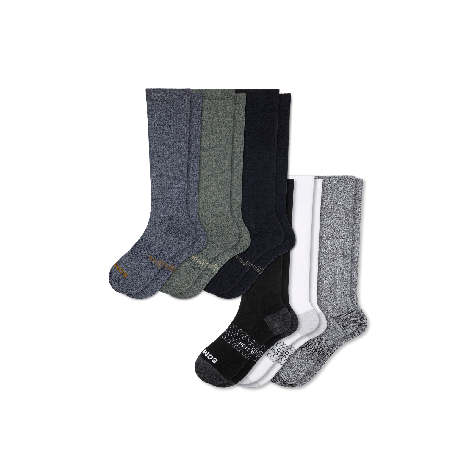 Men's Everyday Compression Sock 6-Pack (15-20mmHg) - sage navy mix L