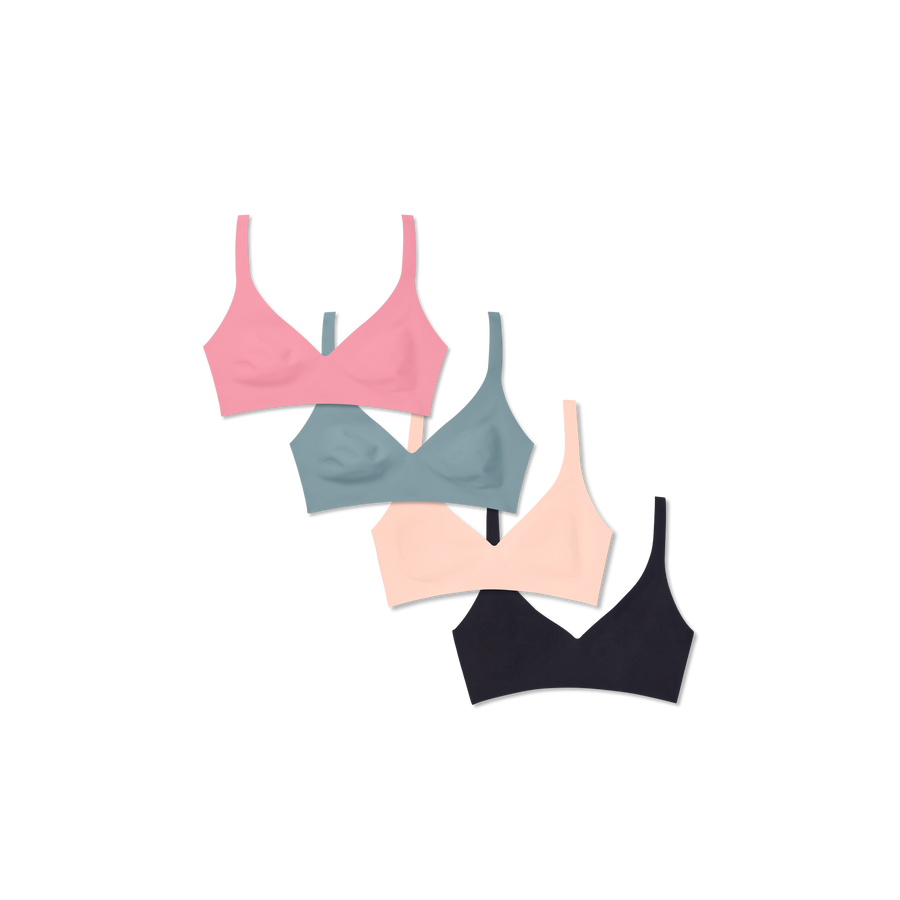 Women’s No Show Plunge Bralette 4-Pack - Light Lift