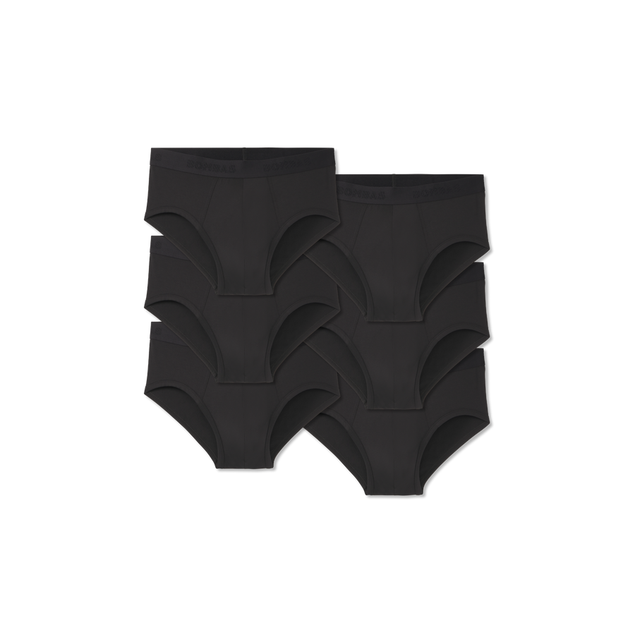 Men's Cotton Modal Blend Flyless Brief 6-Pack - Daily Base Fit