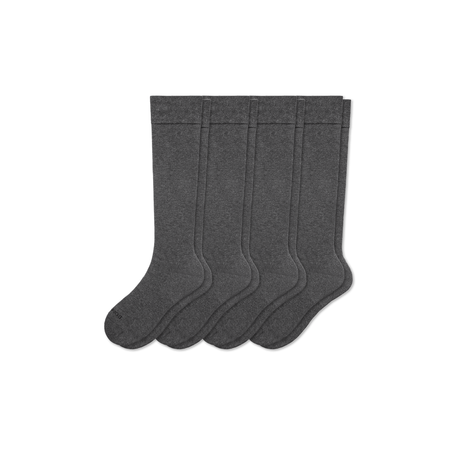 Men's Dress Knee High Sock 4-Pack - Solid Charcoal