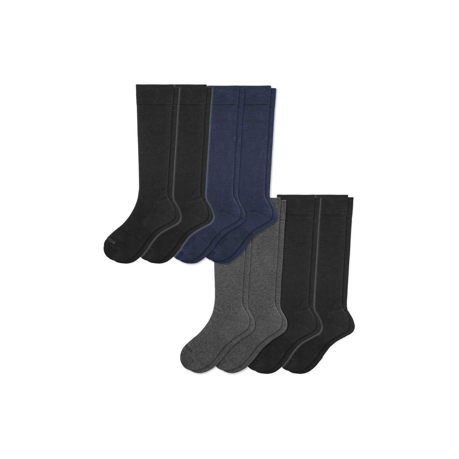 Men's Dress Knee High Sock 8-Pack - Solid Mixed