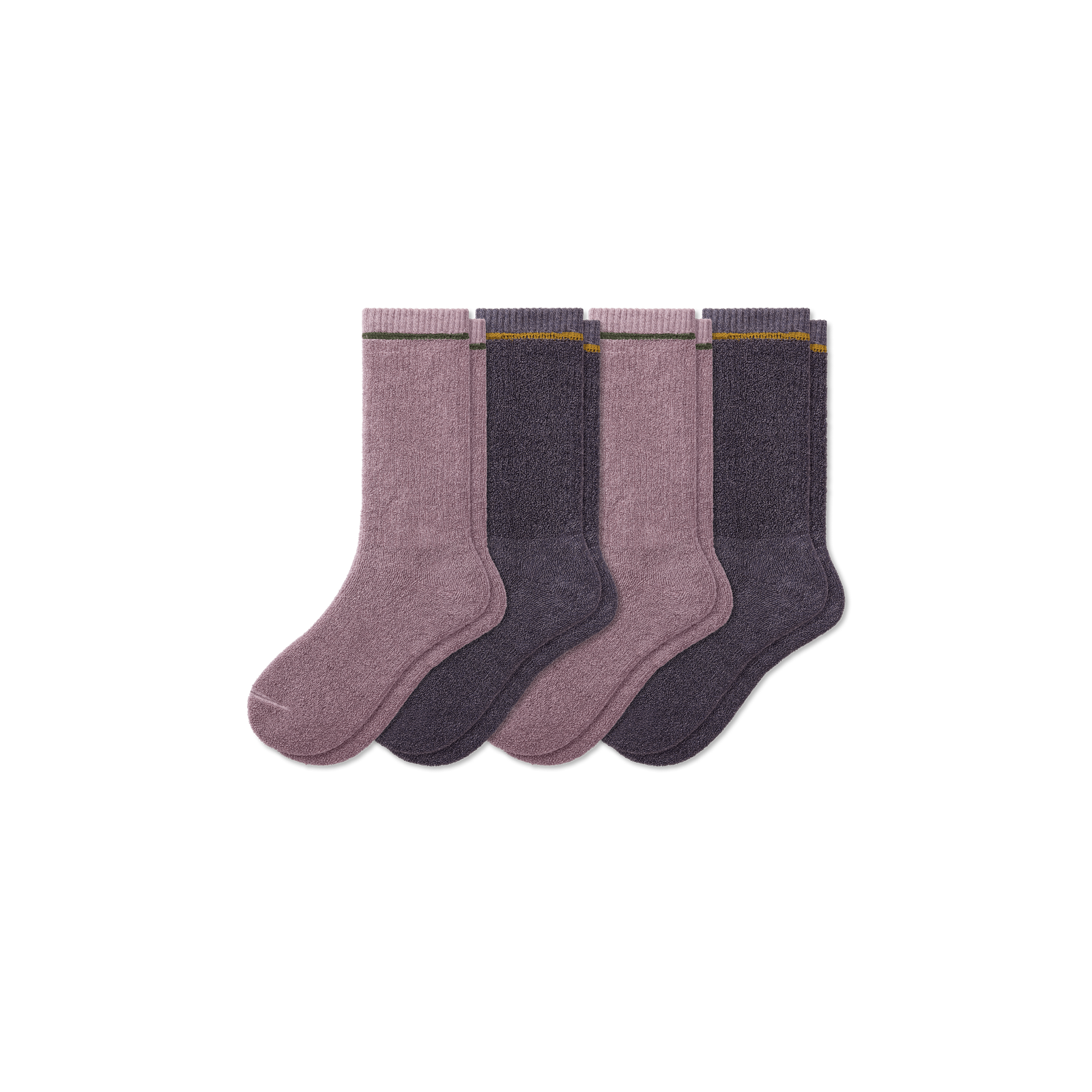 Women's Plush Terry Calf Sock Steel Purple Mix 4-Pack L