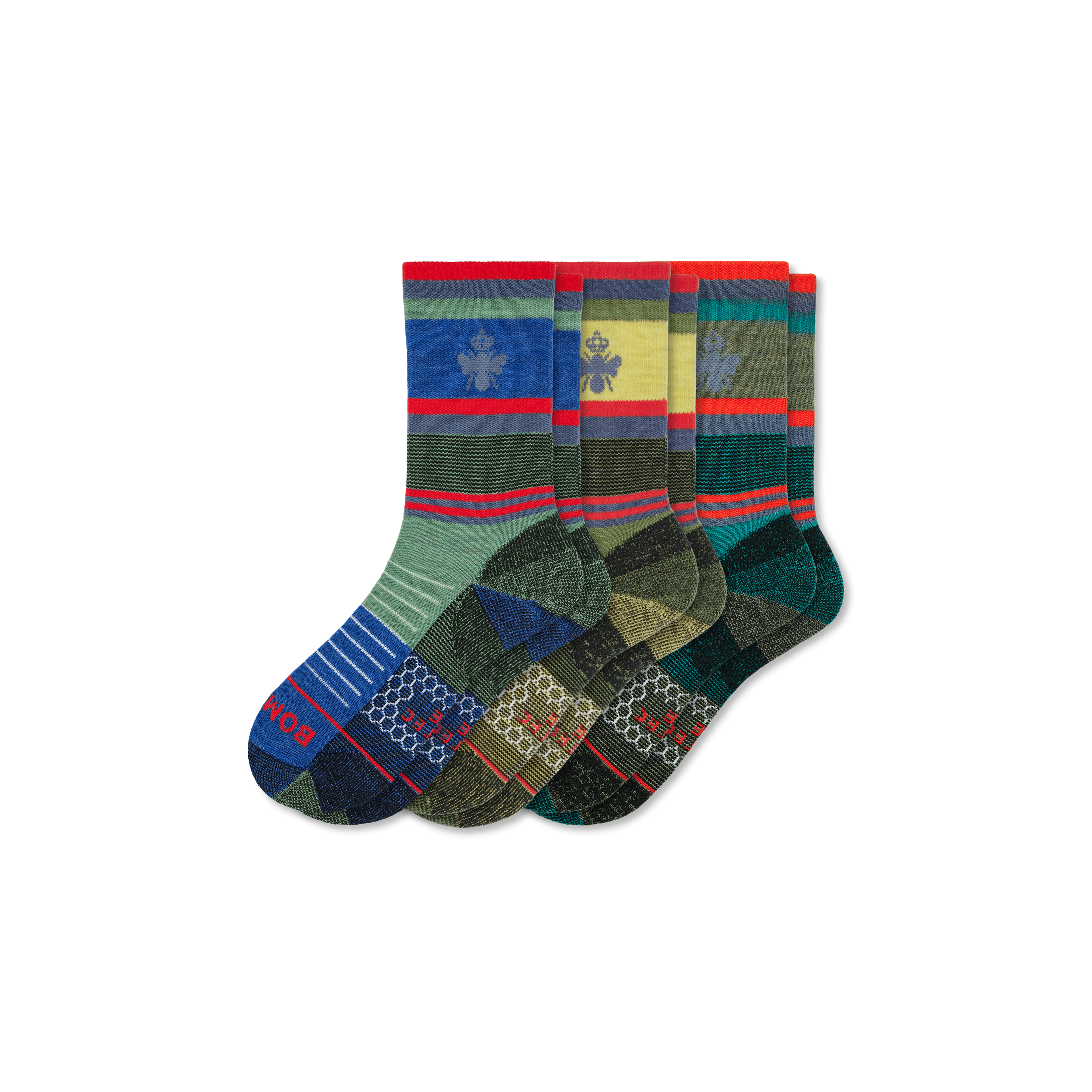 Cotopaxi x Bombas Merino Wool Blend Hiking Calf Sock 3-Pack - Surprise L