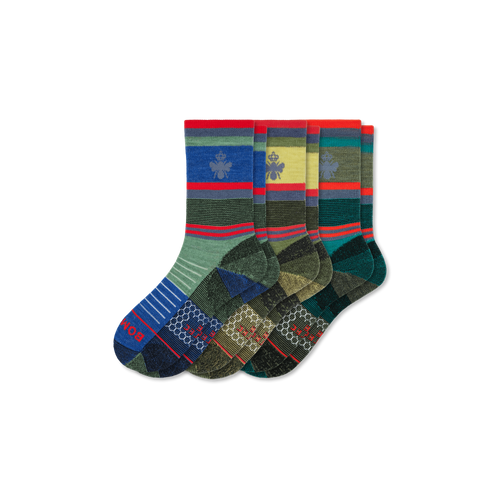 Cotopaxi x Bombas Merino Wool Blend Hiking Calf Sock 3-Pack - Surprise L