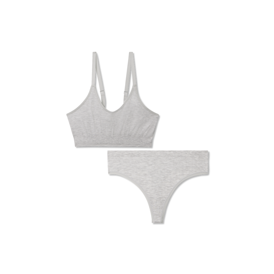 Women's Seamless Scoop Bralette + Thong Pack - Stretch All Day Shape