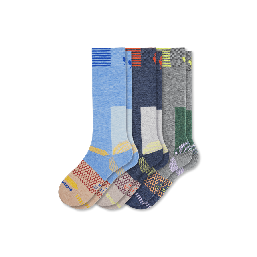 Women's Full-Cushion Merino Wool Blend Ski & Snowboard Sock 3-Pack - Light Everyday Fit