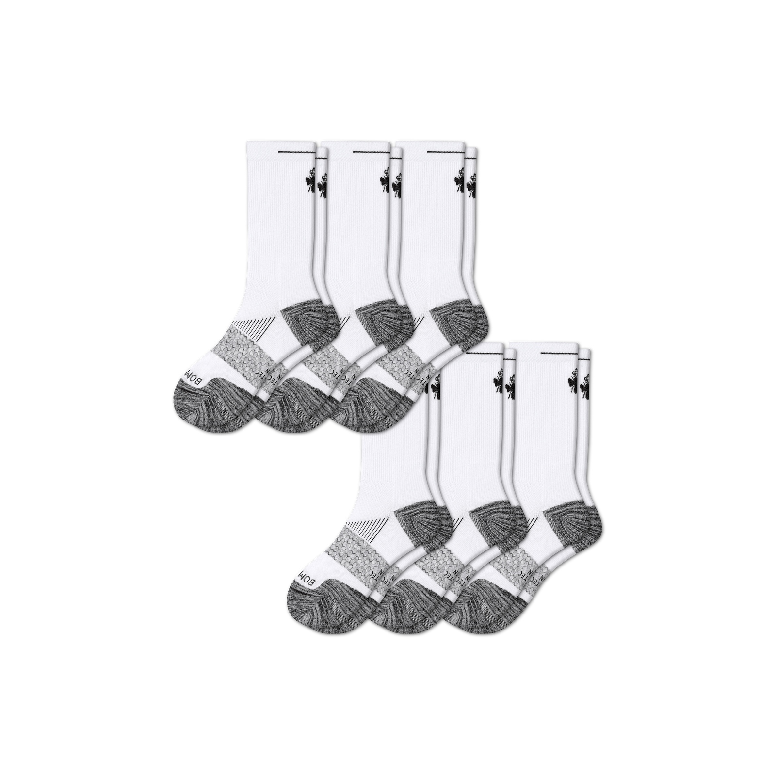 Men's Running Calf Sock 6-Pack - white-bee - 23