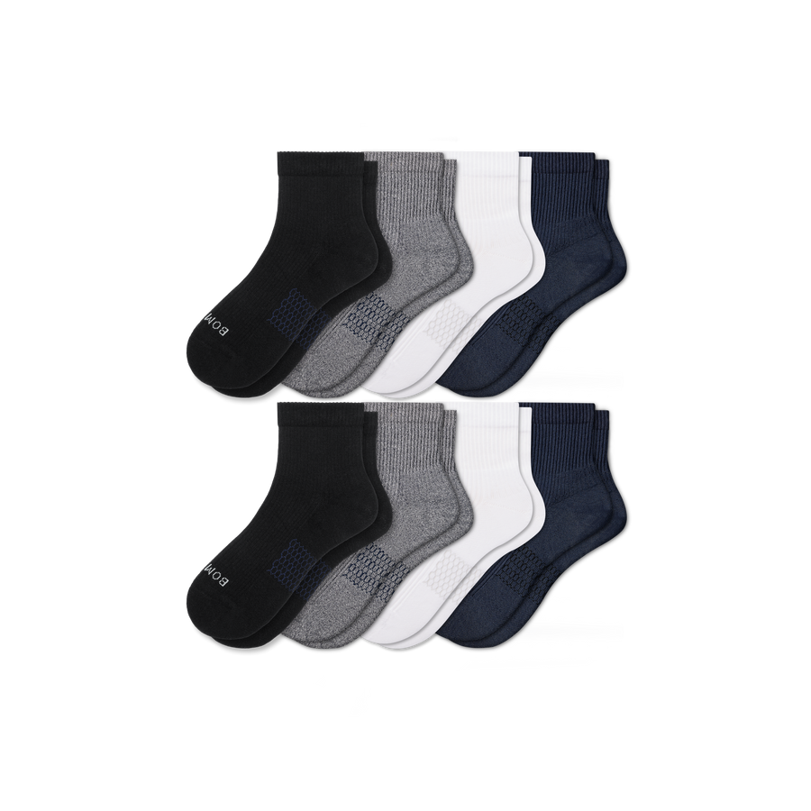 Men's Modern Rib Quarter Sock 8-Pack - Cozy Weekend Support