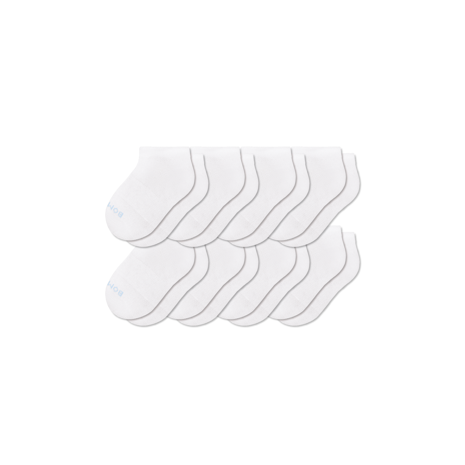 Junior Lightweight Ankle Sock 8-Pack - White