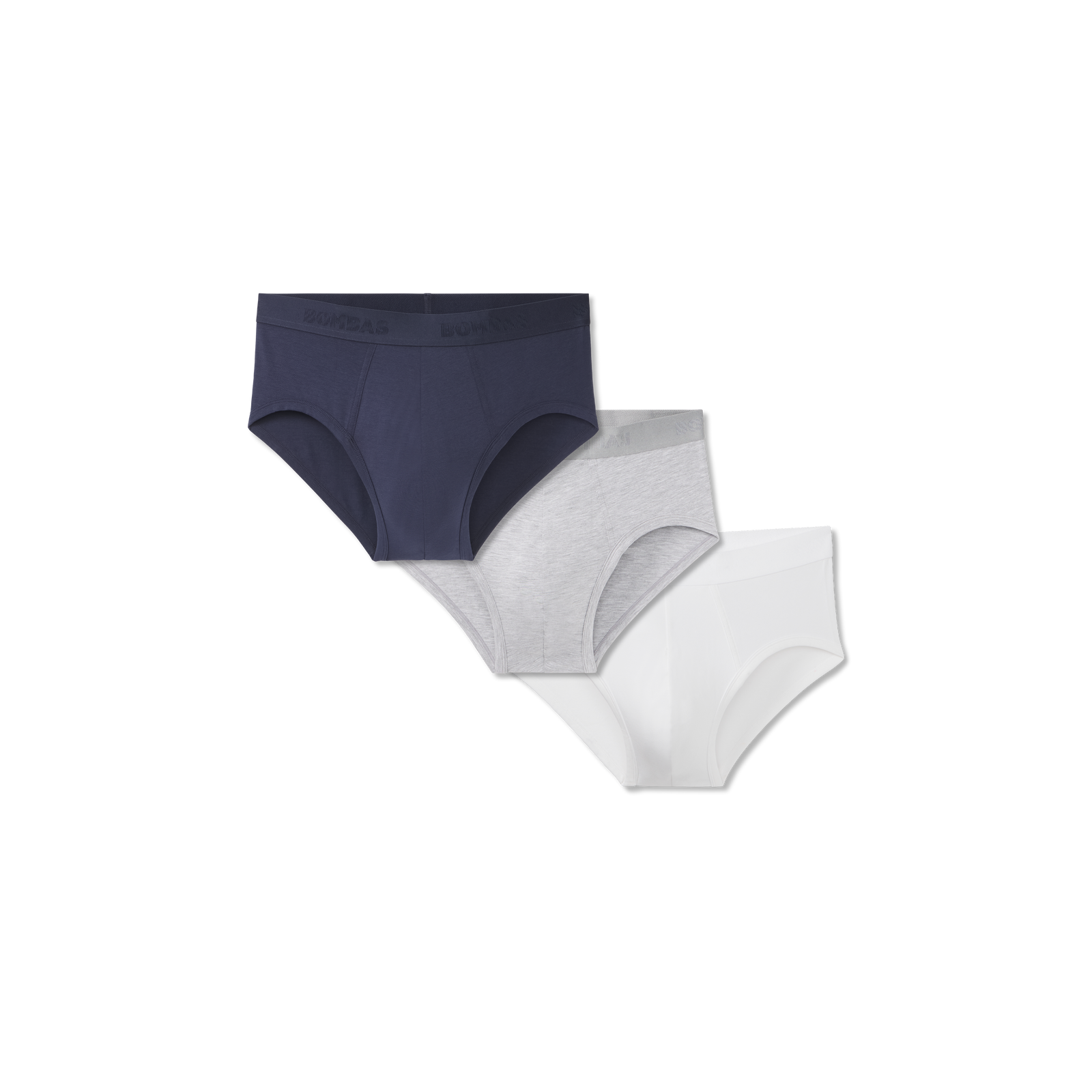 Men's Cotton Modal Blend Flyless Brief 3-Pack - White Navy Mix